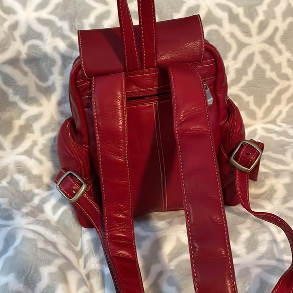 LeDonne Red Leather Backpack main image 10